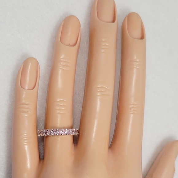 Sterling Silver Pink Stack Ring - Picture 11 of 13